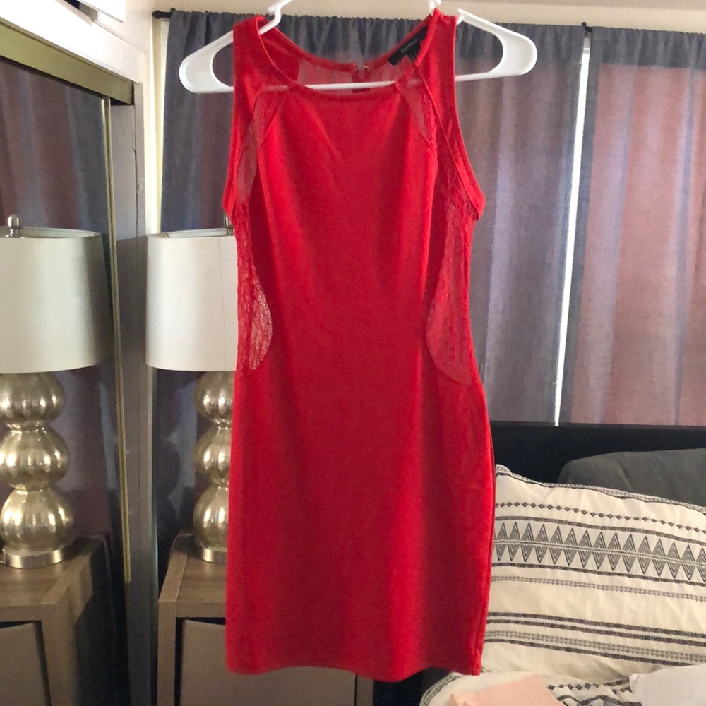 Red lace dress